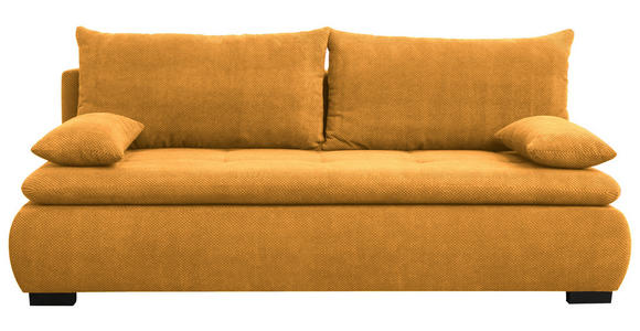 SCHLAFSOFA Diana in Webstoff, Plüsch Orange  - Schwarz/Orange, KONVENTIONELL, Textil (203/72-96/98cm) - Novel