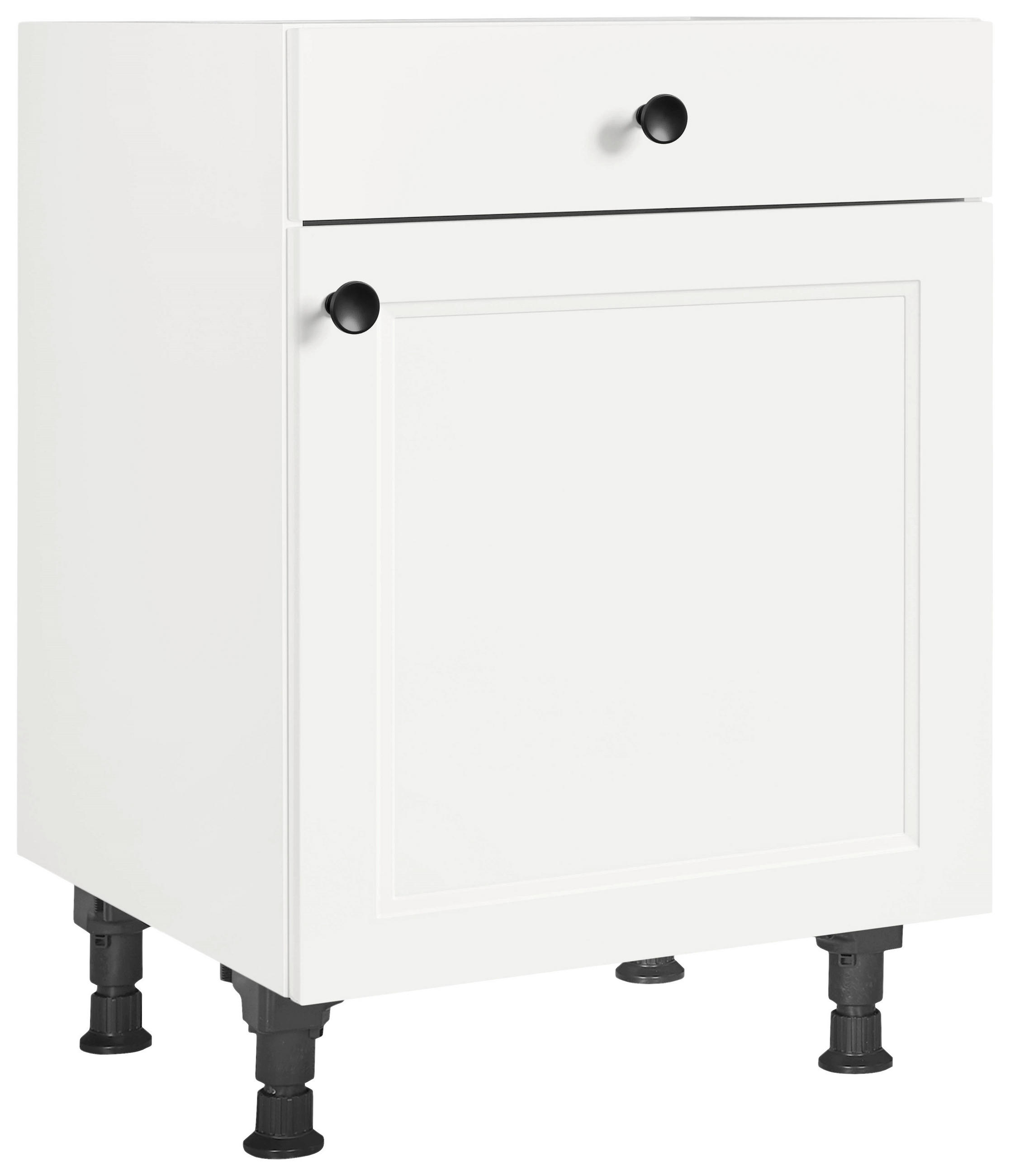 SCHUBKASTENUNTERSCHRANK 60/87/56 cm  in Weiß  - Schwarz/Weiß, MODERN, Holzwerkstoff/Metall (60/87/56cm) - Nobilia