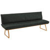 SITZBANK in Holz, Leder Dunkelgrün, Wildeiche  - Wildeiche/Dunkelgrün, Design, Leder/Holz (214/88/66cm) - Koinor