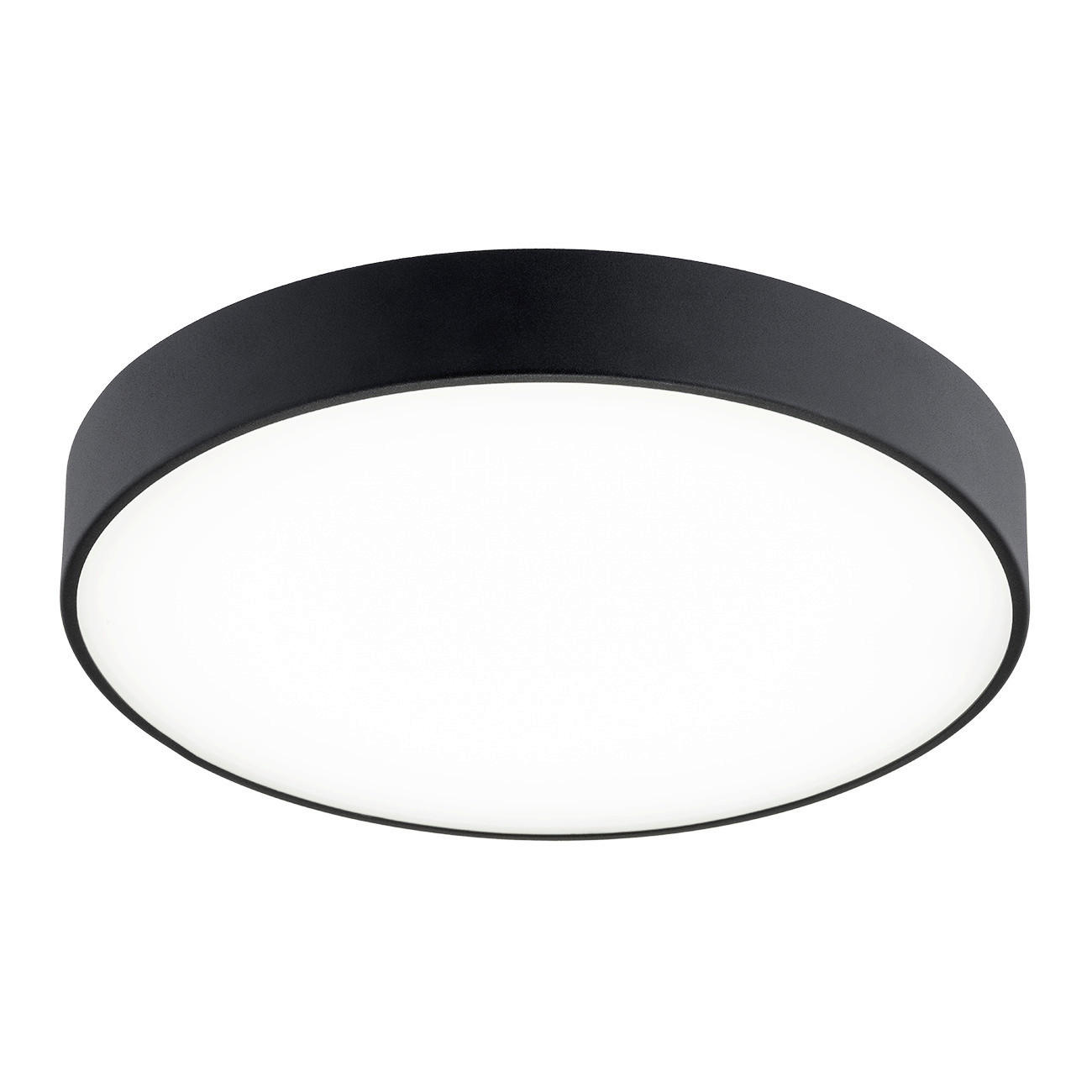 LED-DECKENLEUCHTE Tiamo 34/34/5 cm  - Transparent/Schwarz, KONVENTIONELL, Kunststoff/Metall (34/34/5cm)