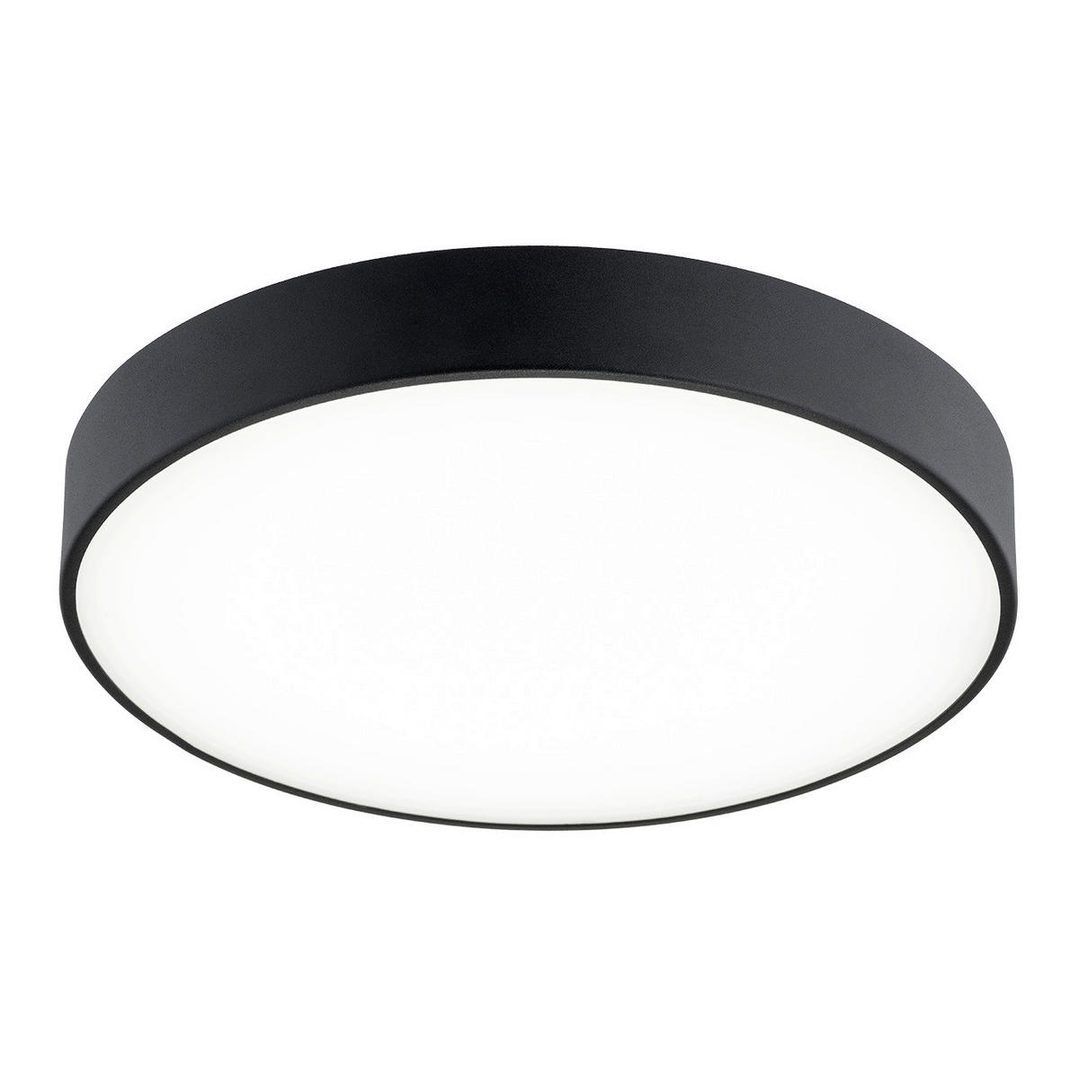 LED-DECKENLEUCHTE Tiamo 34/34/5 cm  - Transparent/Schwarz, KONVENTIONELL, Kunststoff/Metall (34/34/5cm)