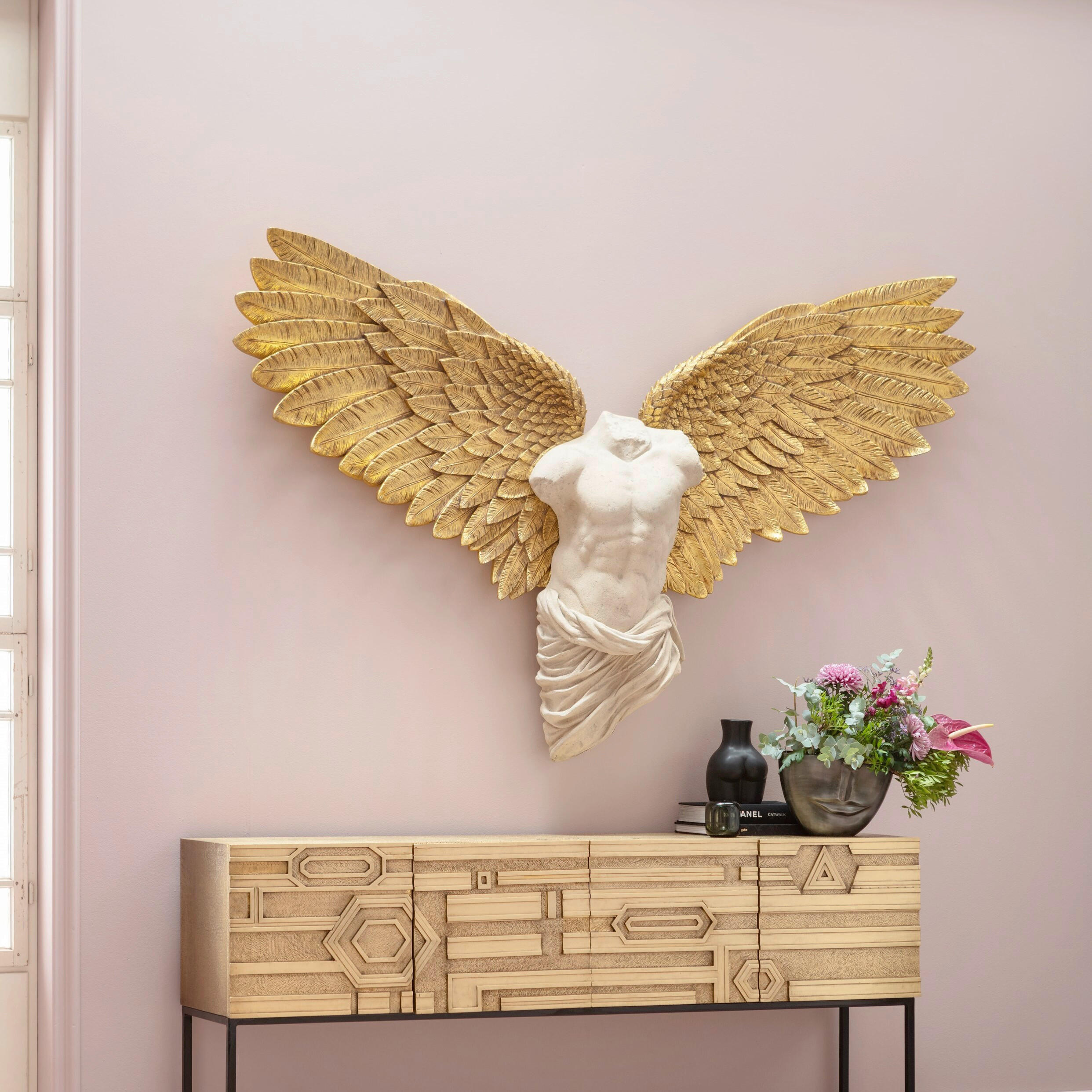 SKULPTUR - Sandfarben/Beige, Kunststoff (124/71/17,8cm) - Kare-Design