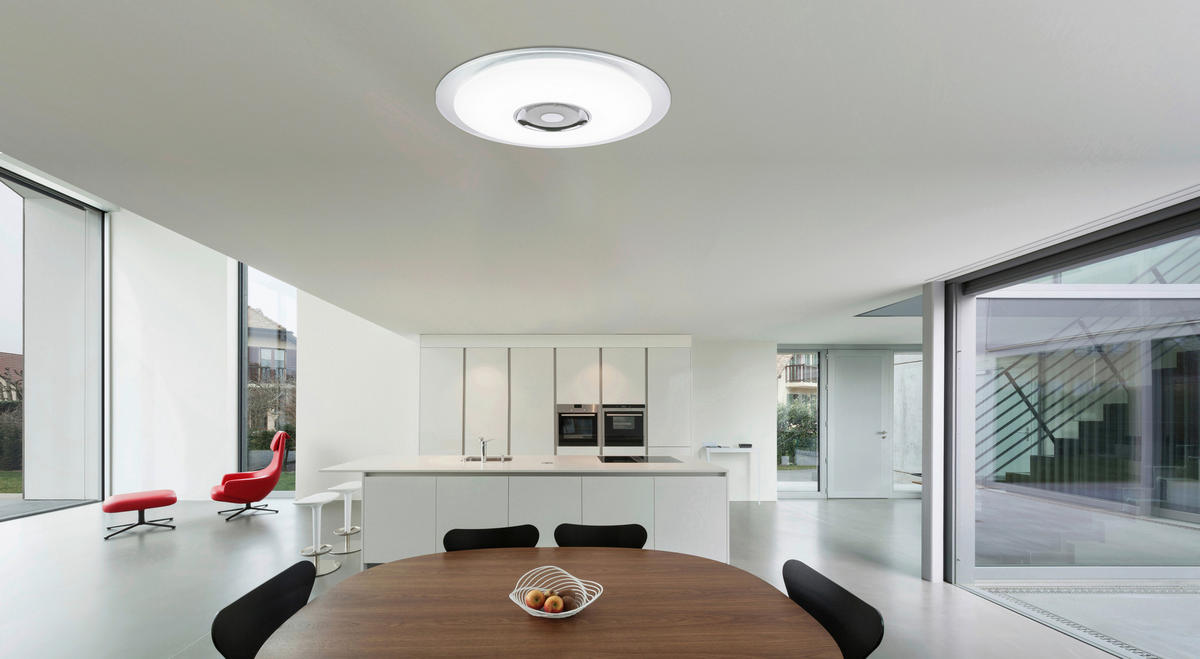 LED-DECKENLEUCHTE  Smart 60/6,1 cm   - Klar/Opal, Basics, Kunststoff/Metall (60/6,1cm) - Novel