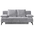 SCHLAFSOFA  in Webstoff Hellgrau  - Hellgrau/Schwarz, Design, Textil/Metall (209-235/90/100cm) - Novel