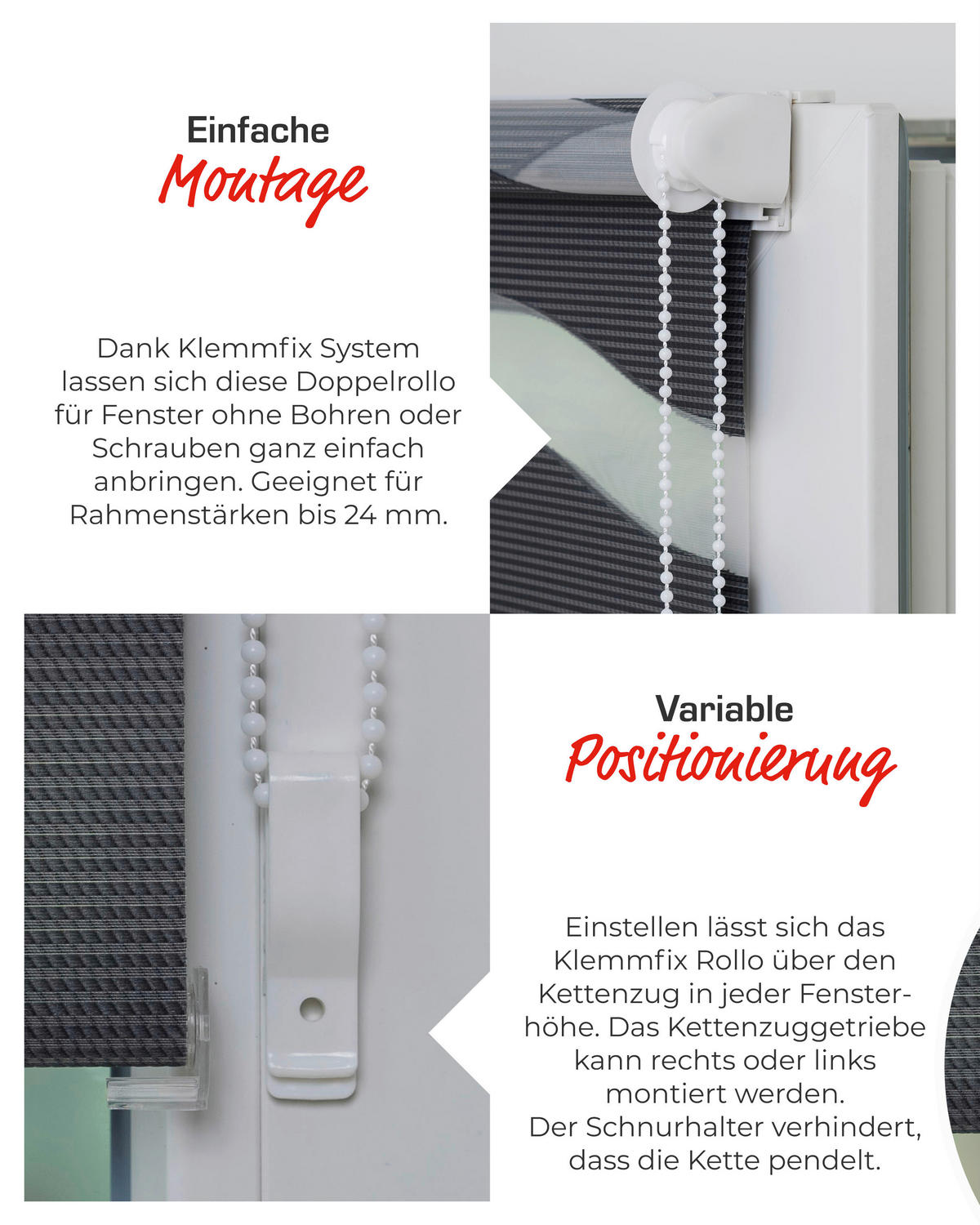 DOPPELROLLO 80/150 cm  - Anthrazit, Basics, Textil (80/150cm) - Schwöller