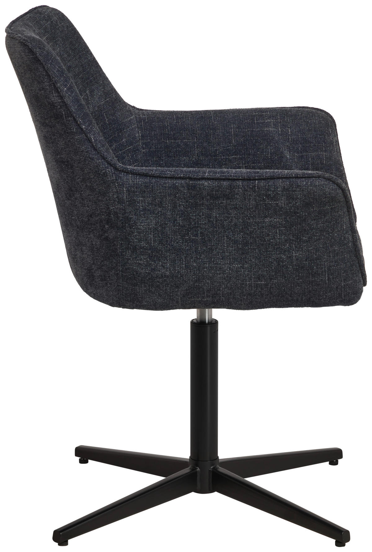 ARMLEHNSTUHL  in Eisen Leinenoptik  - Schwarz/Dunkelblau, KONVENTIONELL, Holz/Textil (60/86.5/61cm) - MID.YOU