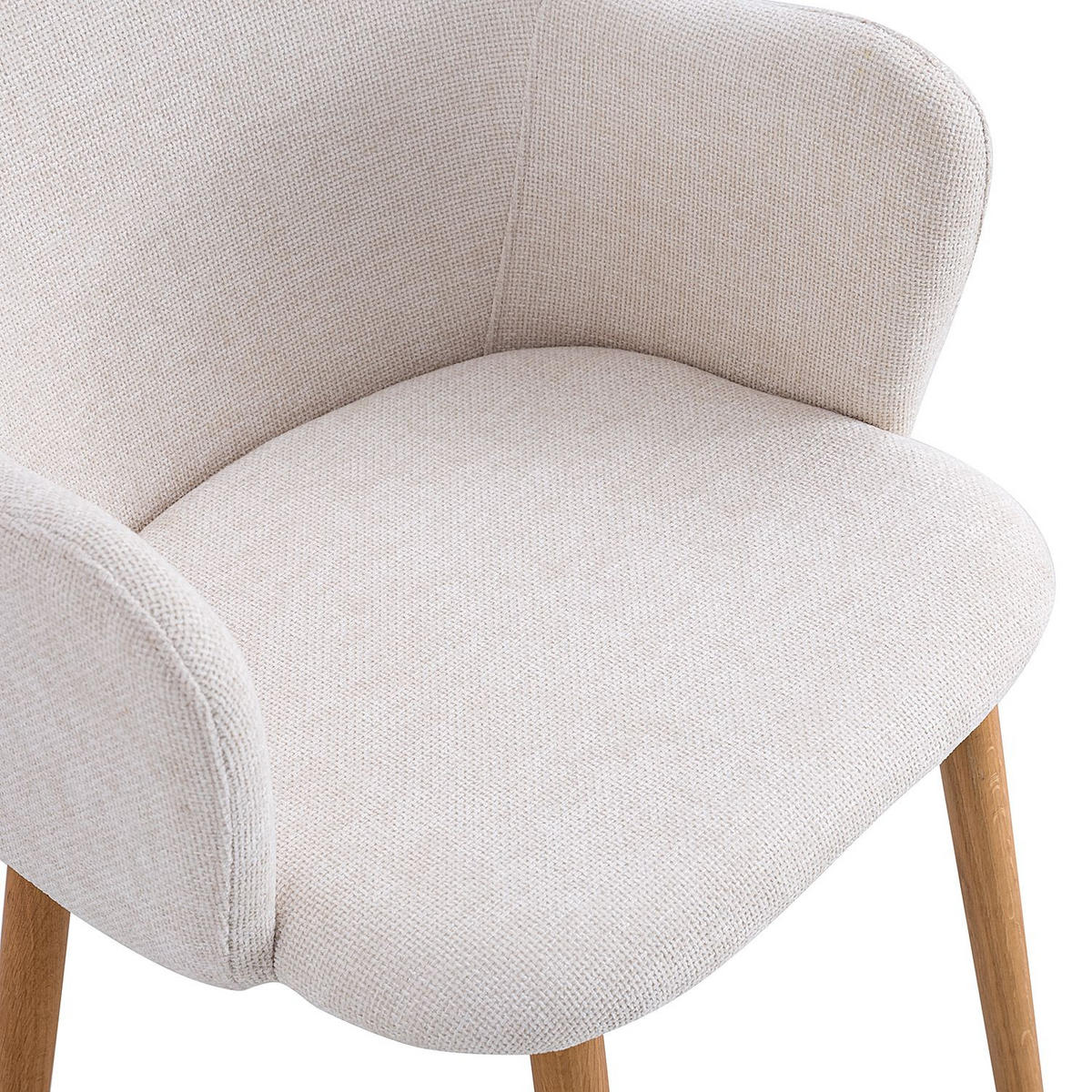 ARMLEHNSTUHL  in Webstoff  - Eichefarben/Beige, MODERN, Holz/Textil (55/82/57cm) - home24