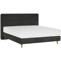 BOXSPRINGBETT 180/200 cm  in Graphitfarben  - Eichefarben/Graphitfarben, MODERN, Holz/Textil (180/200cm) - Welnova