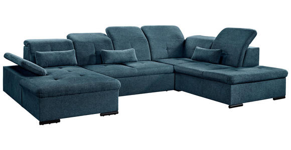WOHNLANDSCHAFT  in Chenille Dunkelblau  - Dunkelblau/Grau, KONVENTIONELL, Kunststoff/Textil (240/340/188cm) - Carryhome