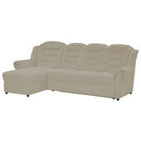 ECKSOFA Chenille Creme  - Creme/Schwarz, Konventionell, Kunststoff/Textil (165/262cm) - Livetastic