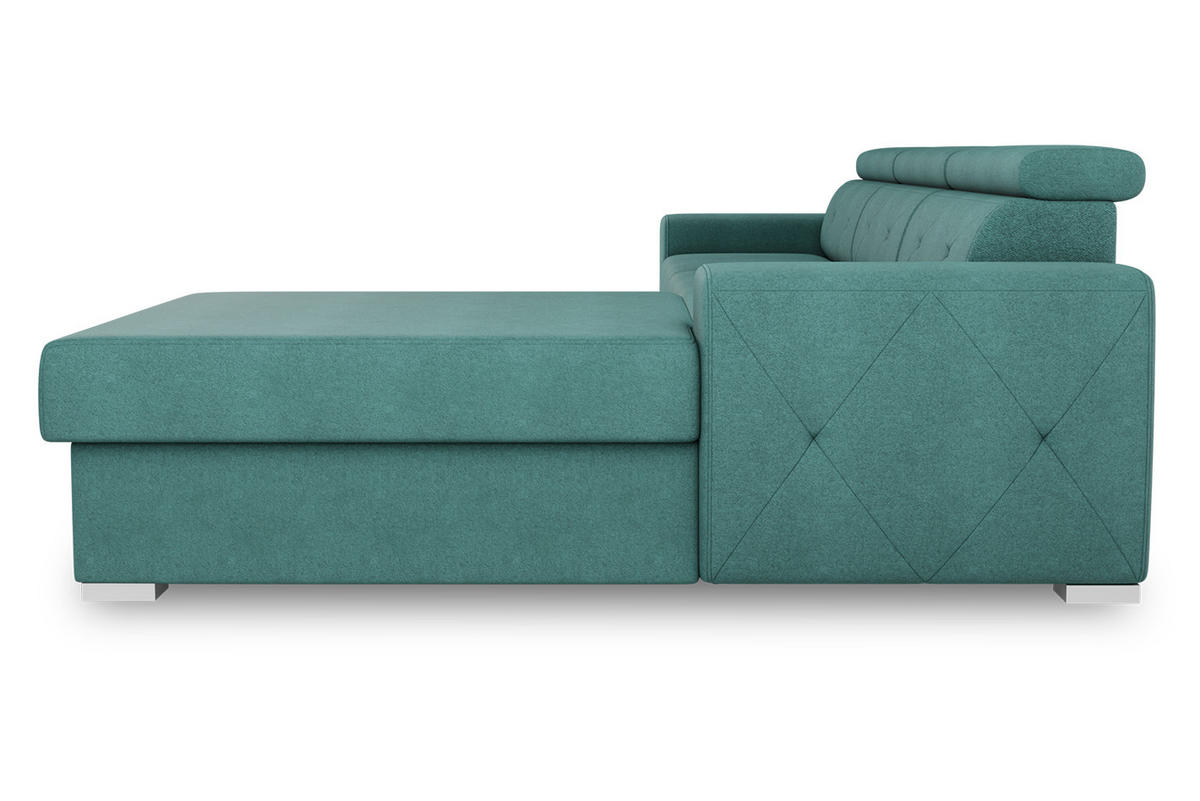 ECKSCHLAFSOFA in Grün Textil   - Silberfarben/Grün, Design, Textil (296/195cm) - MID.YOU