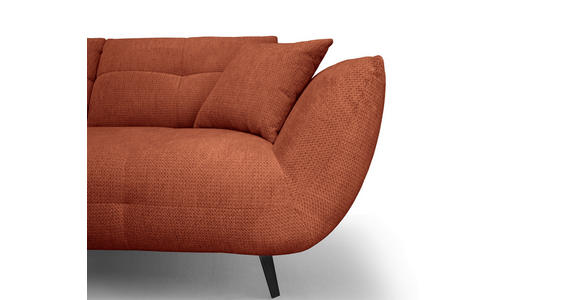 ECKSOFA Rostfarben Chenille Armlehnenkissen, Rücken echt, Sitztiefenverstellung  - Rostfarben/Schwarz, KONVENTIONELL, Textil/Metall (215/313cm) - Hom`in