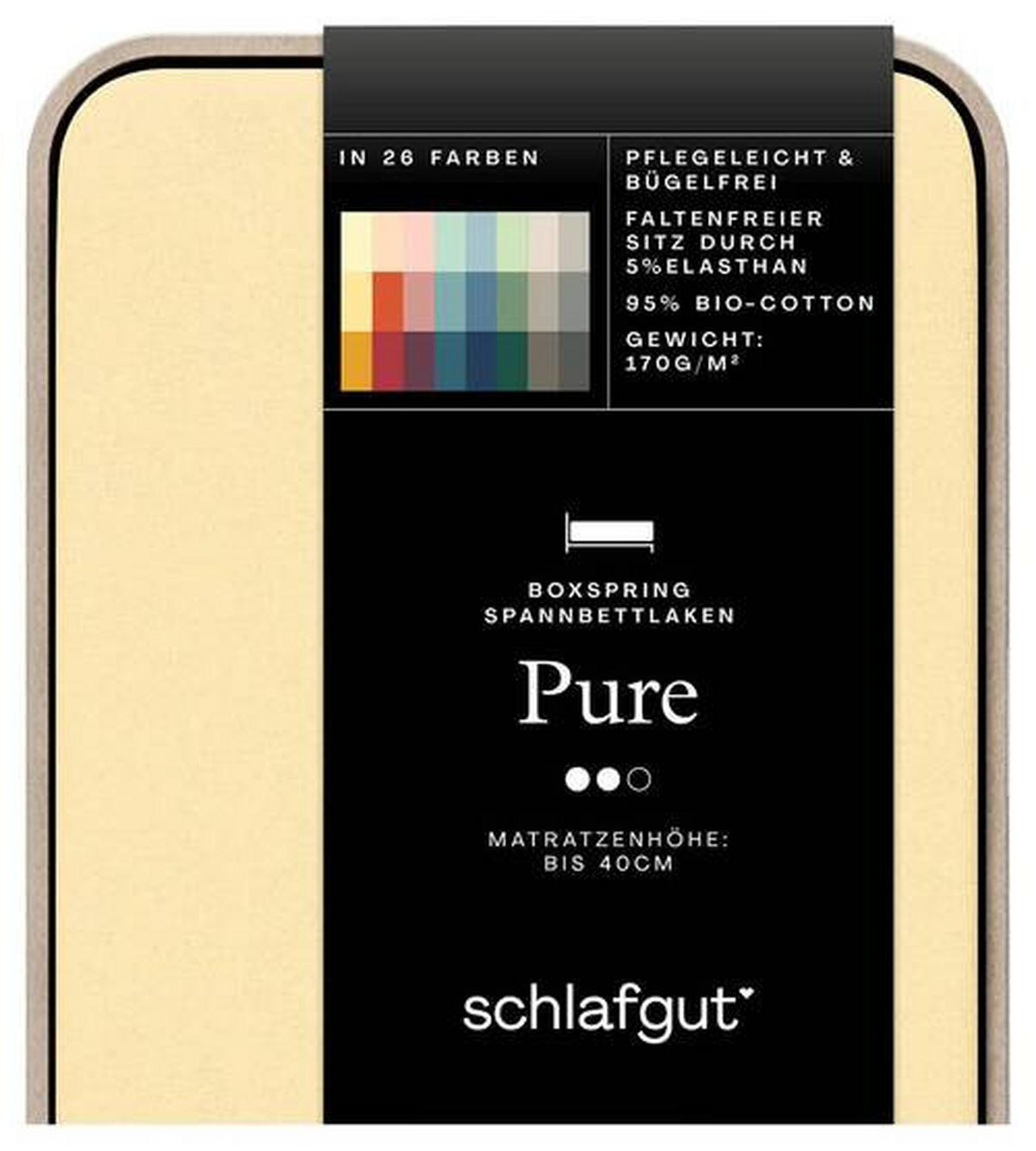 BOXSPRING-SPANNLEINTUCH 140-160/200-220 cm Jersey  - Gelb, Basics, Textil (140-160/200-220cm) - Schlafgut