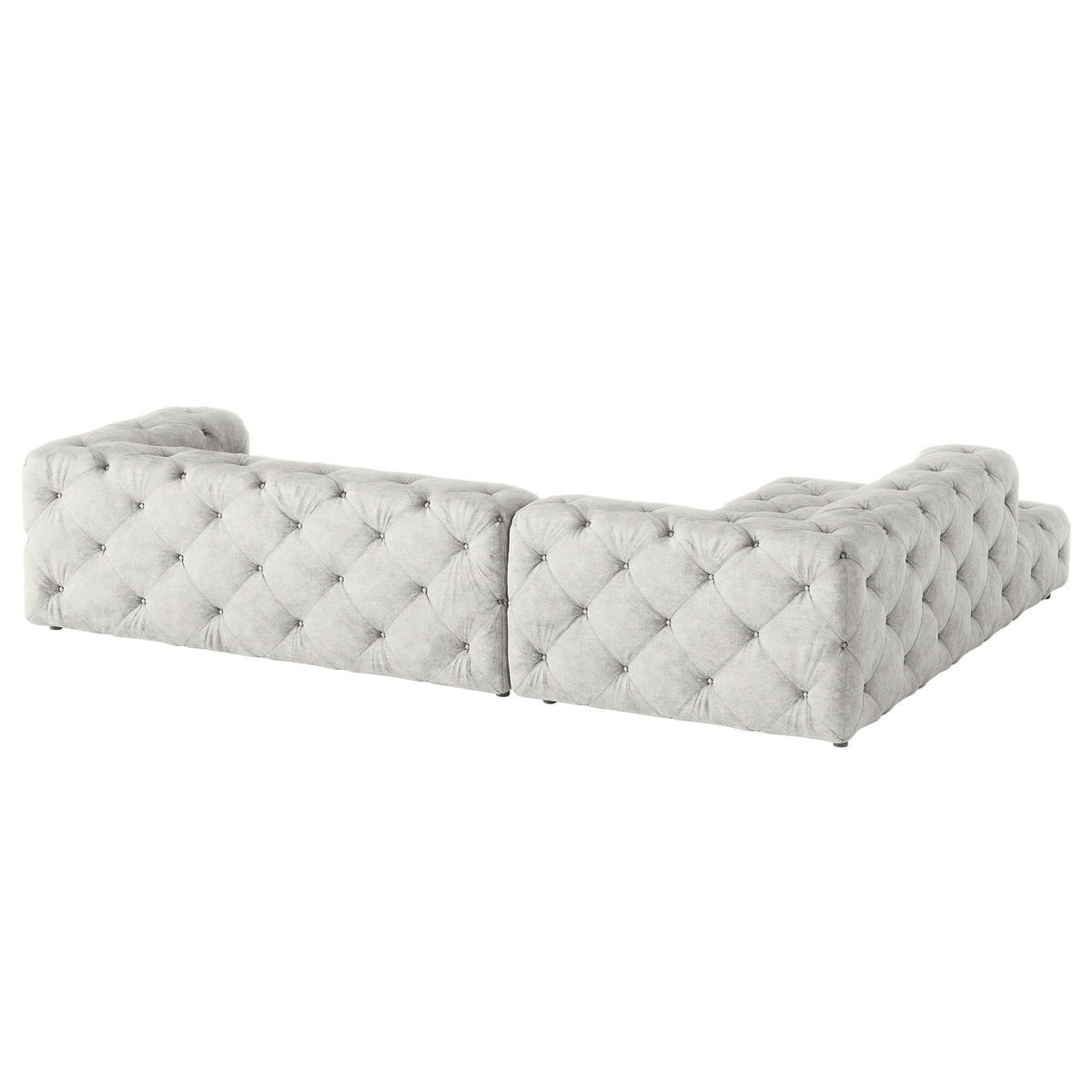 ECKSOFA Mikrofaser Hellgrau  - Hellgrau/Schwarz, Design, Kunststoff/Textil (228/325cm) - P & B