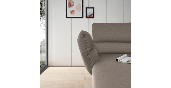 ECKSOFA Taupe Flachgewebe  - Taupe/Schwarz, Design, Textil/Metall (176-217/279-327cm) - Dieter Knoll