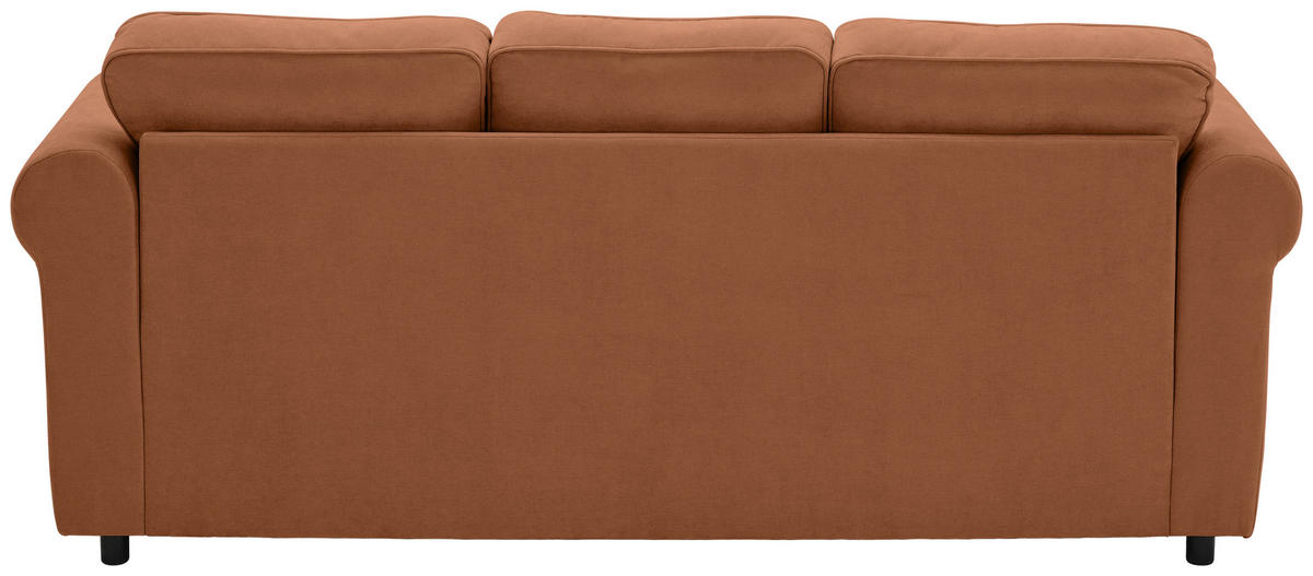 3-SITZER-SOFA Chenille Rostfarben  - Rostfarben/Schwarz, KONVENTIONELL, Kunststoff/Textil (226/88/86cm) - Carryhome