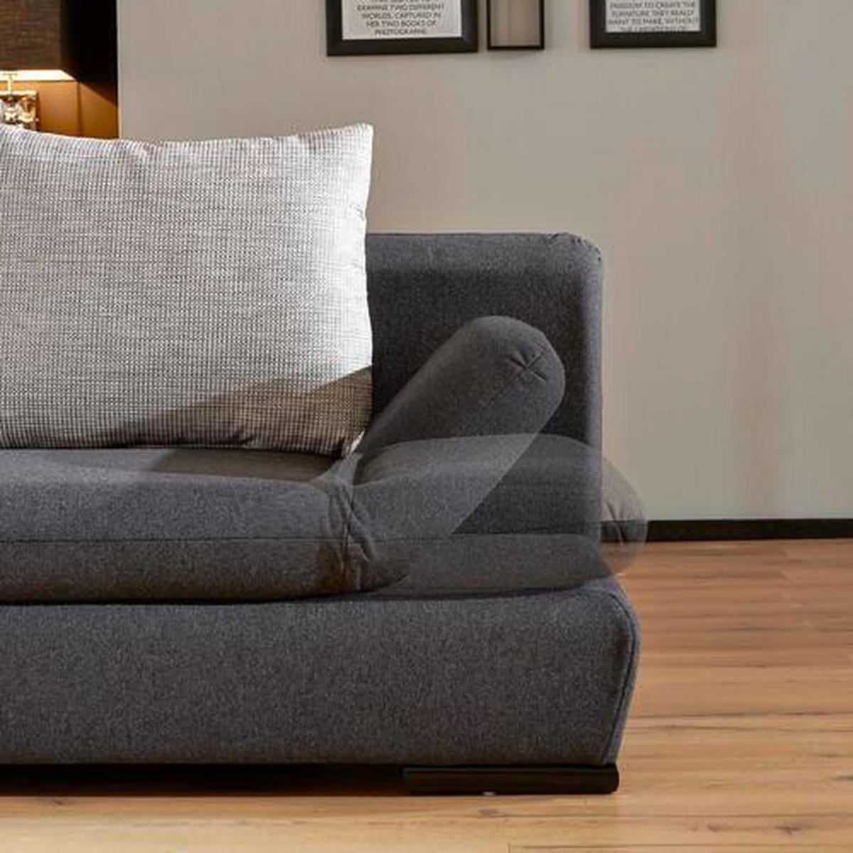 SCHLAFSOFA in Anthrazit, Hellgrau  - Anthrazit/Hellgrau, Konventionell, Holz/Textil (200/75/92cm) - MID.YOU