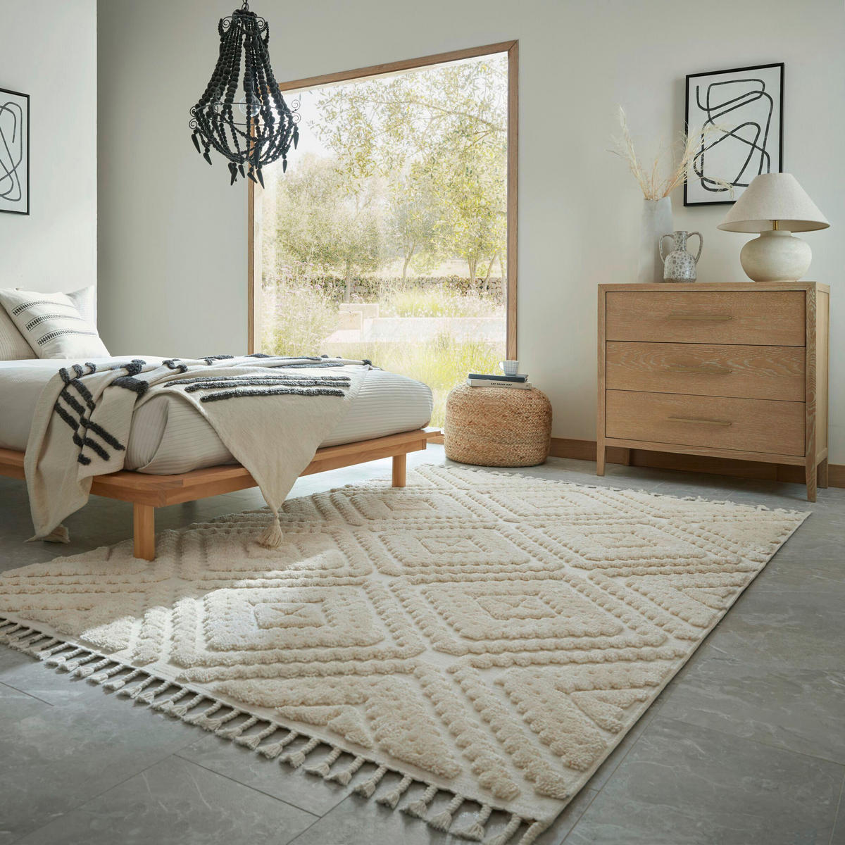 HOCHFLORTEPPICH 200/300 cm Diomara Elfenbein rechteckig  - Elfenbein, Basics, Kunststoff/Textil (200/300cm) - Flair Rugs