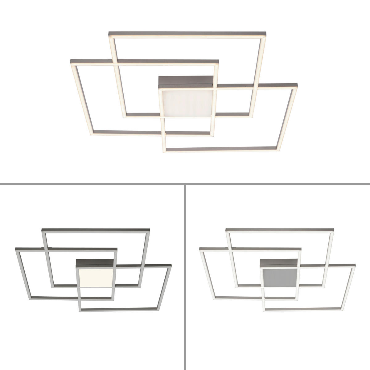 LED-DECKENLEUCHTE 75/75/6 cm   - Silberfarben, Design, Kunststoff/Metall (75/75/6cm)