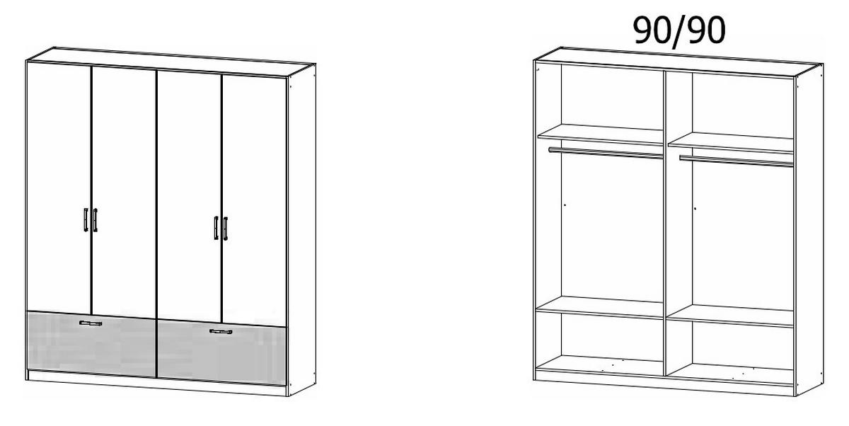 KLEIDERSCHRANK in Weiss  - Weiss/Grau, Basics, Holzwerkstoff/Metall (181/210/54cm) - Boxxx