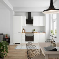 KÜCHENLEERBLOCK Touch 240 cm  in Weiß, Eichefarben  - Edelstahlfarben/Eichefarben, MODERN, Holzwerkstoff/Metall (240cm) - Nobilia