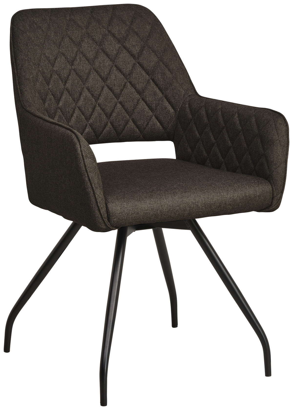 NASLANJAČ, les, kovina, tekstil črna, sivorjava  - črna/sivorjava, Konvencionalno, kovina/tekstil (57/85.5/60cm) - MID.YOU