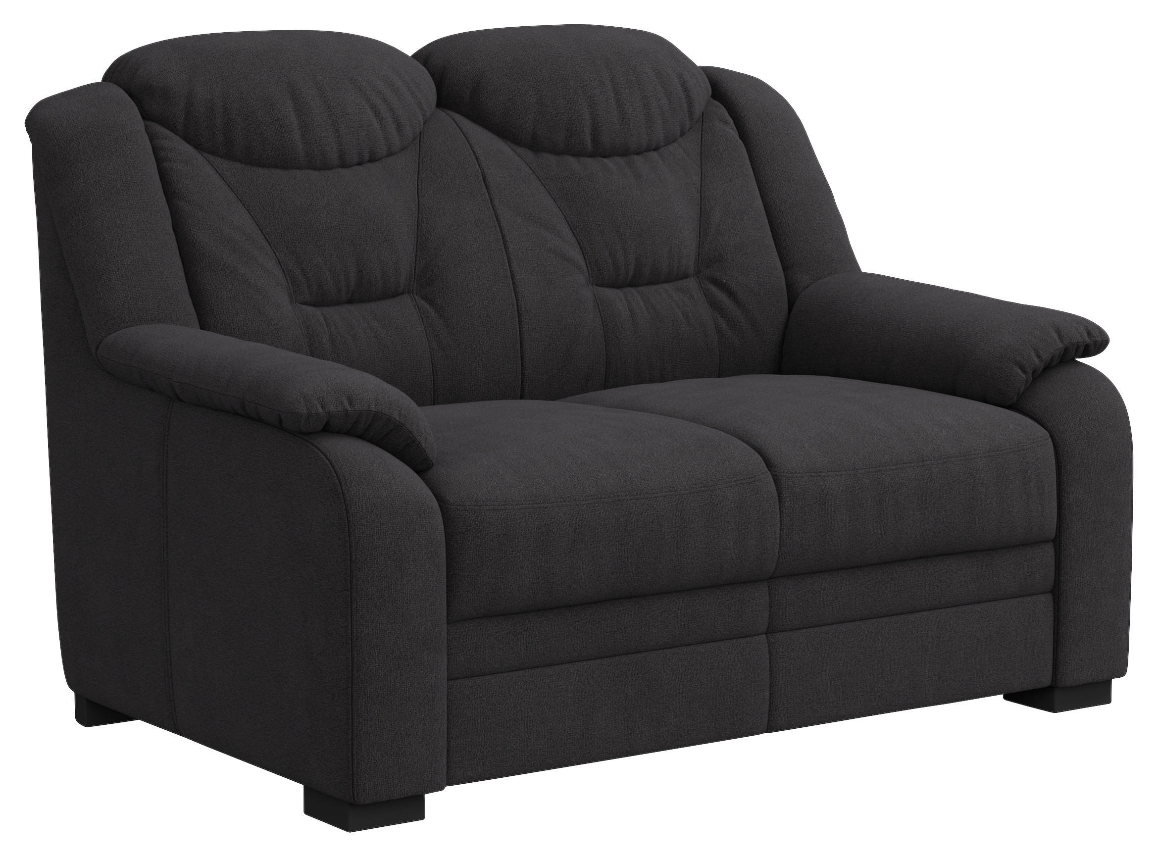 2-SITZER-SOFA in Chenille Schwarz  - Schwarz, Basics, Kunststoff/Textil (138/99/99cm) - MID.YOU