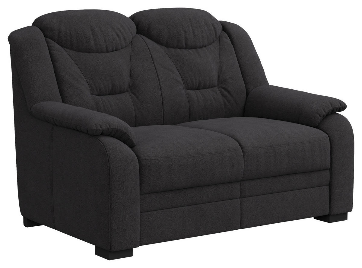 2-SITZER-SOFA in Chenille Schwarz  - Schwarz, Basics, Kunststoff/Textil (138/99/99cm) - MID.YOU