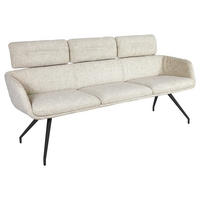 SITZBANK 200/92,5/67 cm Webstoff Schwarz, Beige  - Beige/Schwarz, Design, Textil/Metall (200/92,5/67cm) - Dieter Knoll