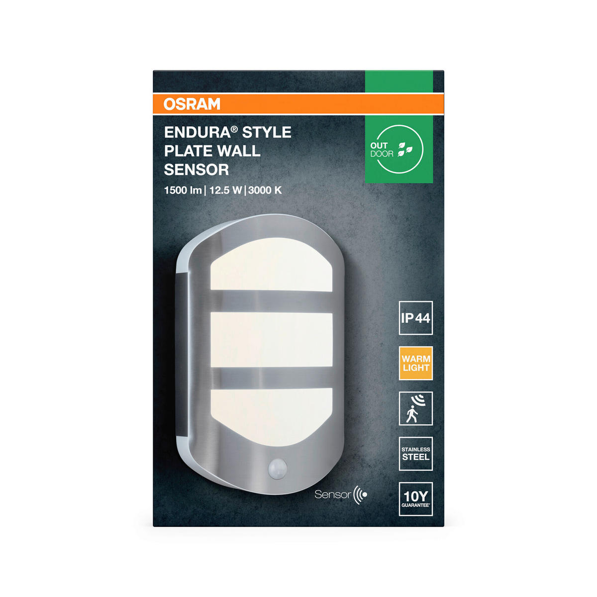 LED-AUßENLEUCHTE 6/18/28,3 cm   - Edelstahlfarben, Basics, Kunststoff/Metall (6/18/28,3cm) - Osram