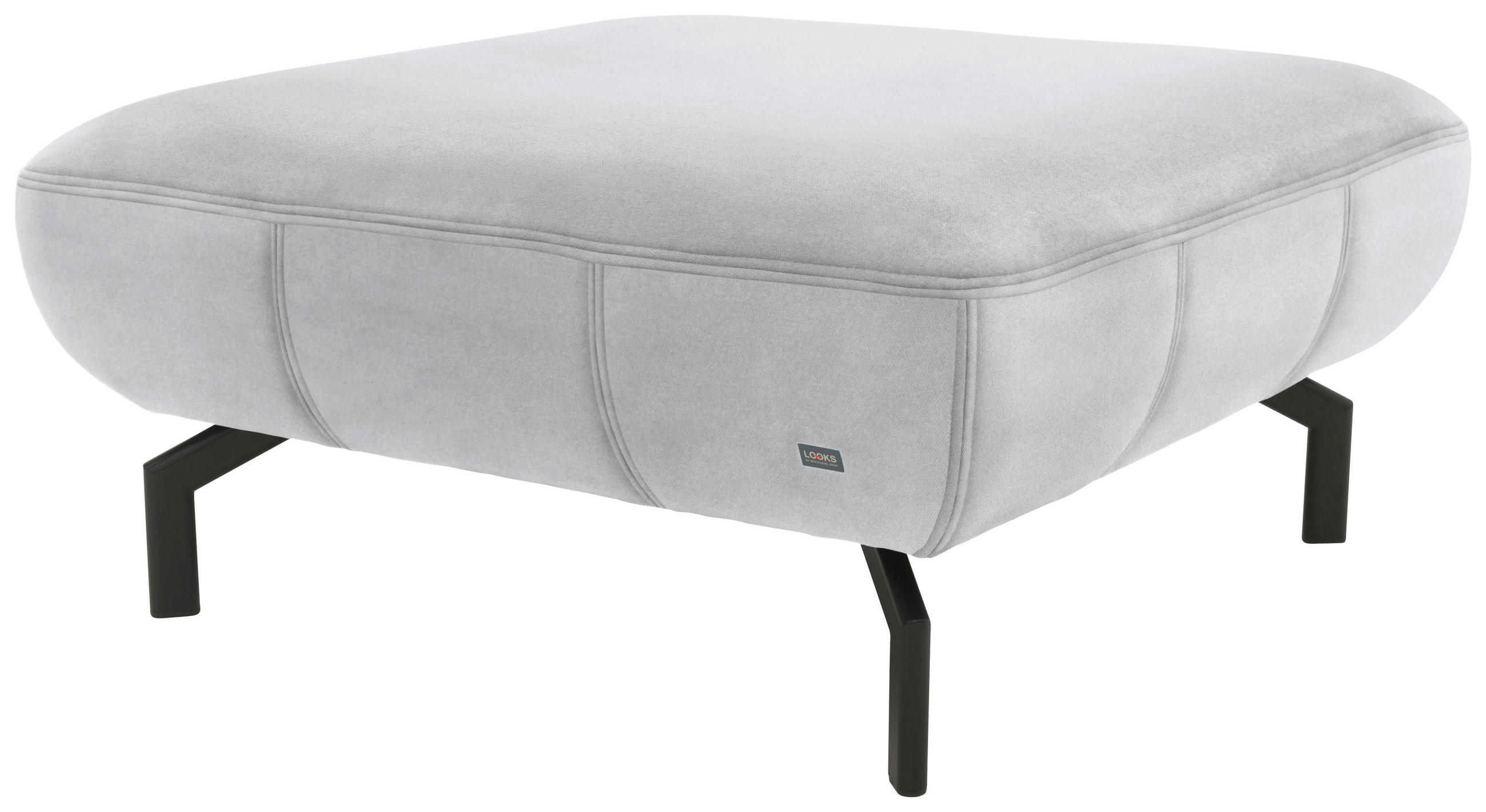 HOCKER Looks XIII Webstoff Silberfarben  - Silberfarben/Schwarz, Design, Textil/Metall (83/44/83cm) - LOOKS by W.Joop