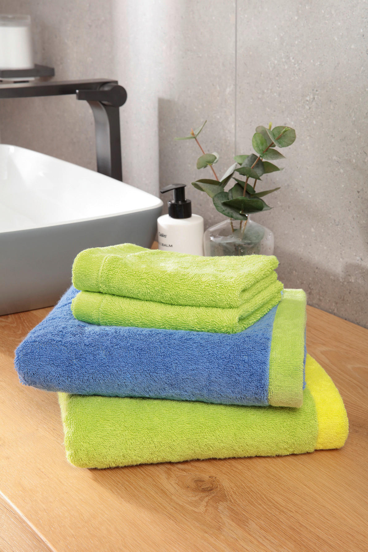 HANDTUCH Lifestyle Splash Gelb, Grün  - Gelb/Grün, Basics, Textil (50/100cm) - Cawoe