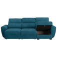 ECKSOFA in Mikrofaser Blau  - Blau/Schwarz, KONVENTIONELL, Kunststoff/Textil (285/177cm) - Carryhome