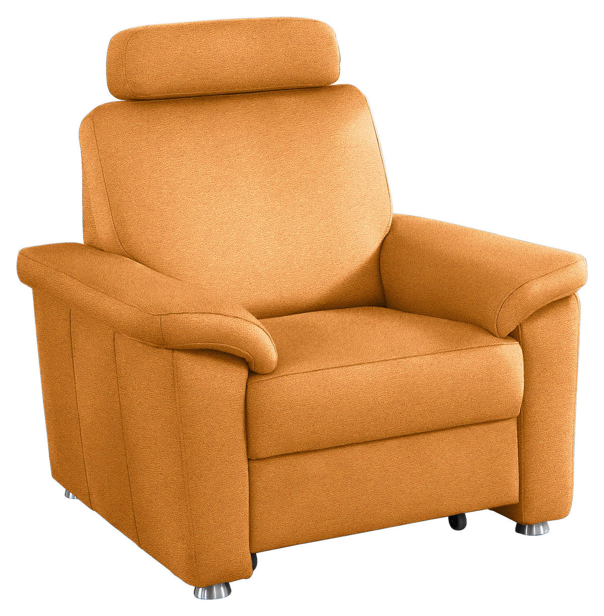 FERNSEHSESSEL in Webstoff Currygelb  - Currygelb/Silberfarben, Konventionell, Textil/Metall (102/91/91-159cm) - Beldomo System