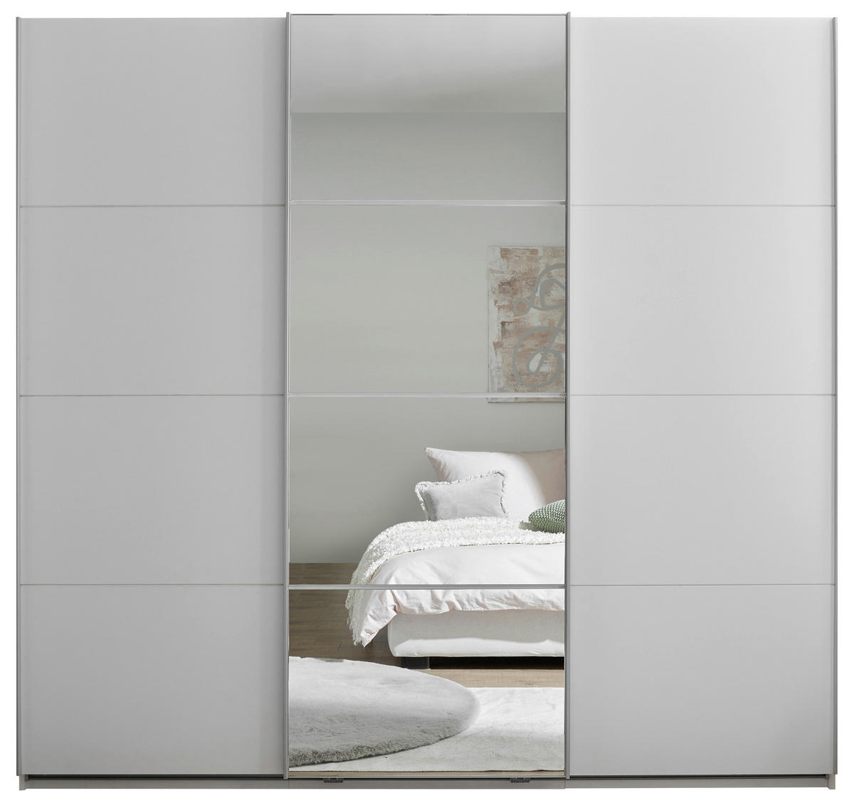 ORMAR S KLIZNIM VRATIMA bijela   - bijela/boje aluminija, Konvencionalno, staklo/drvni materijal (215/204/63cm) - Hom`in
