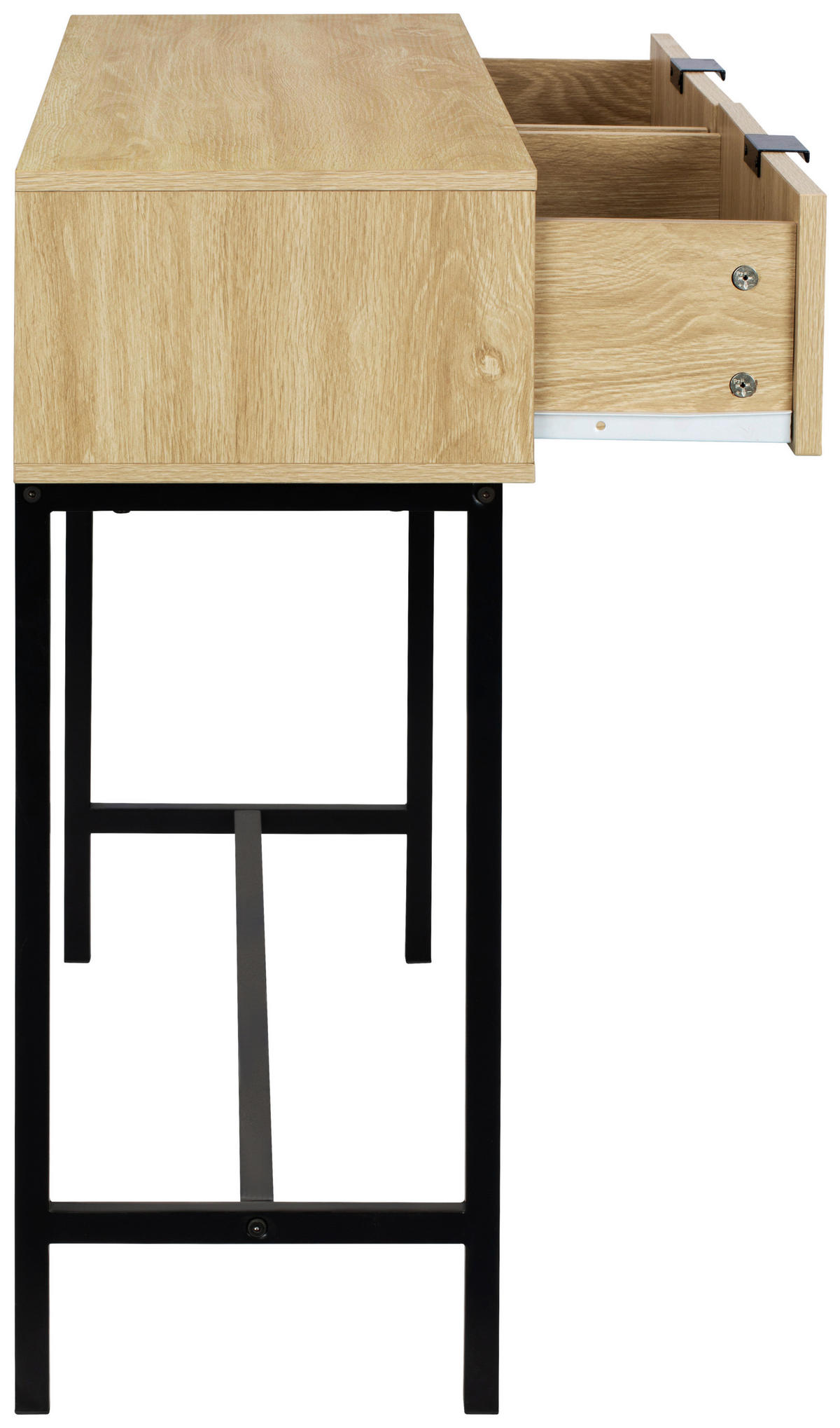 KONSOLENTISCH in Metall, Holzwerkstoff   100/74,5/30 cm  - Schwarz/Naturfarben, Natur, Holzwerkstoff/Metall (100/74,5/30cm) - MID.YOU