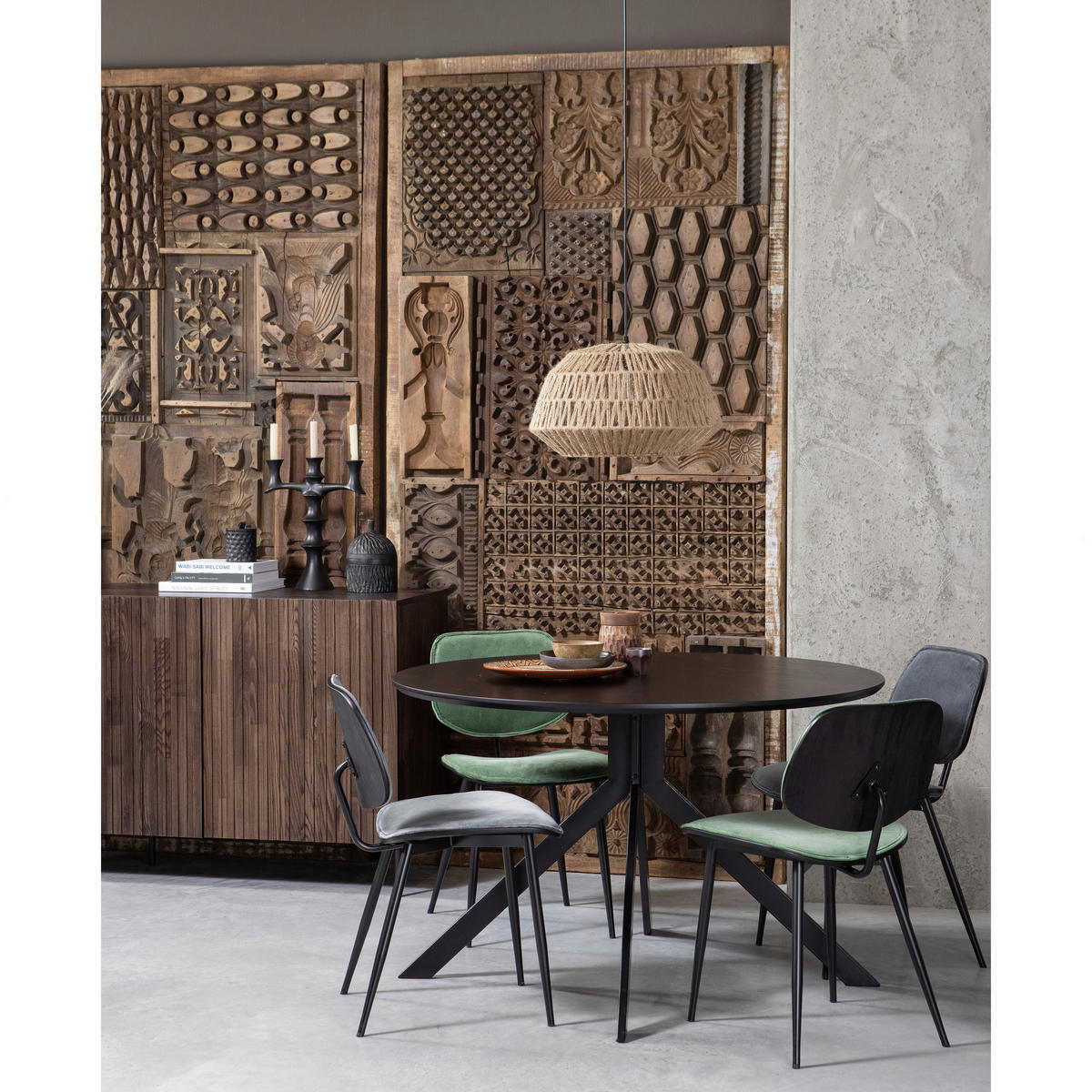 ESSTISCH in Holzwerkstoff 120/120/75 cm  - Schwarz, Design, Holzwerkstoff/Metall (120/120/75cm) - Livetastic
