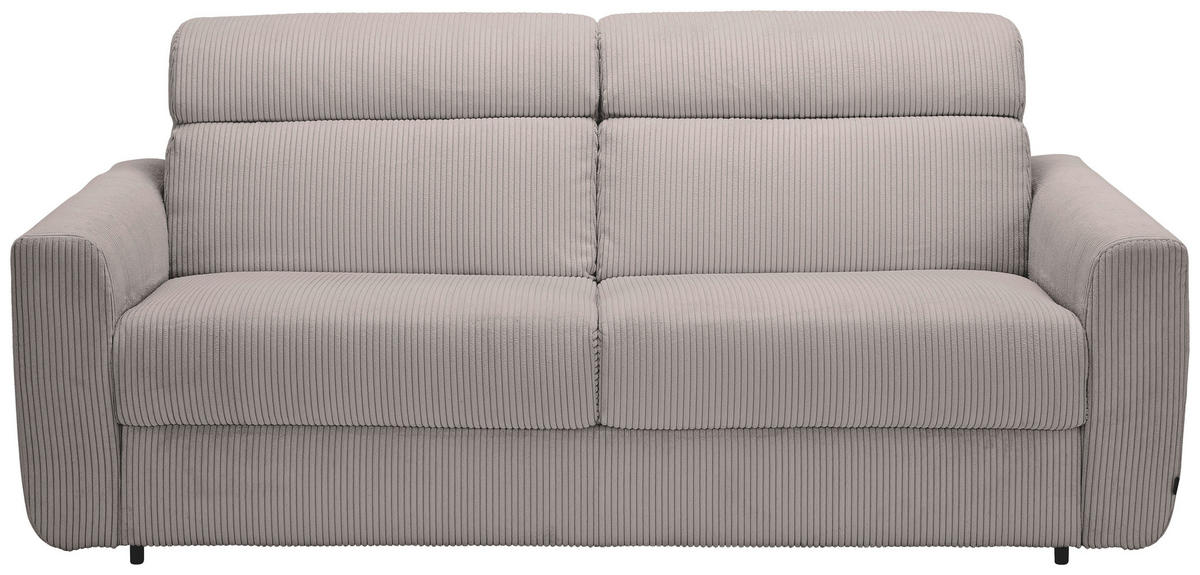 SCHLAFSOFA Cord Hellgrau  - Hellgrau/Schwarz, Design, Kunststoff/Textil (200/84/98cm) - Novel