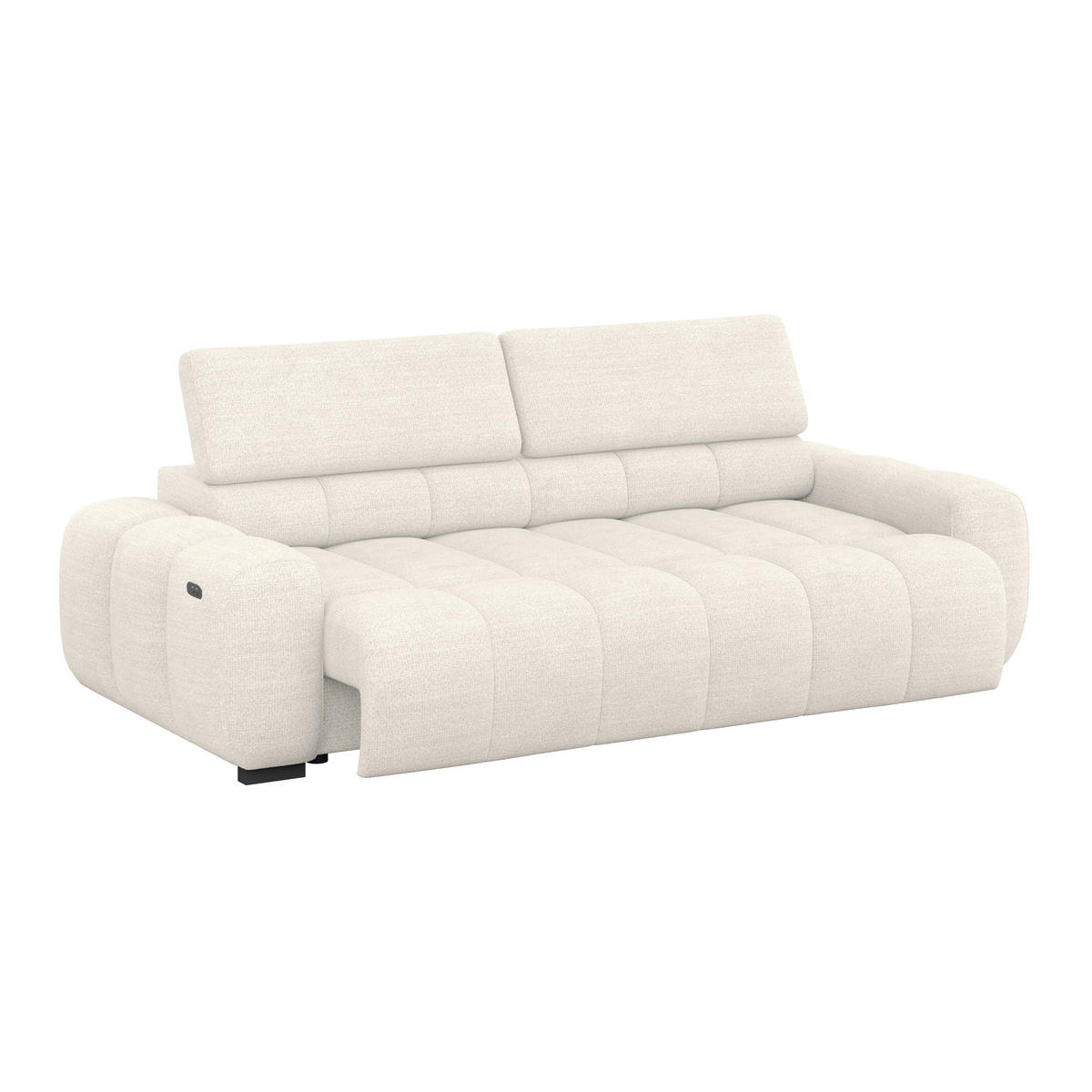 BIGSOFA Webstoff Greige  - Greige/Schwarz, Design, Kunststoff/Textil (248/77-97/108cm) - MID.YOU