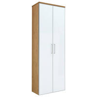 GARDEROBENSCHRANK 61/170/31 cm  - Chromfarben/Eiche Bianco, Design, Glas/Holz (61/170/31cm)