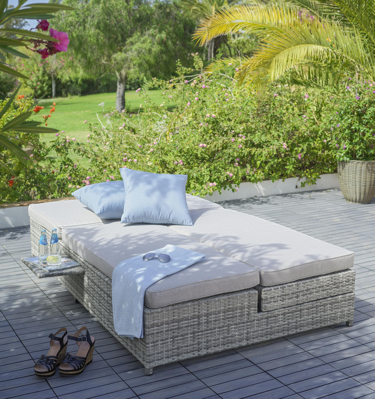 TERRASSENFLIESE - Hellgrau, Konventionell, Holzwerkstoff (30/30/2,4cm) - Ambia Garden