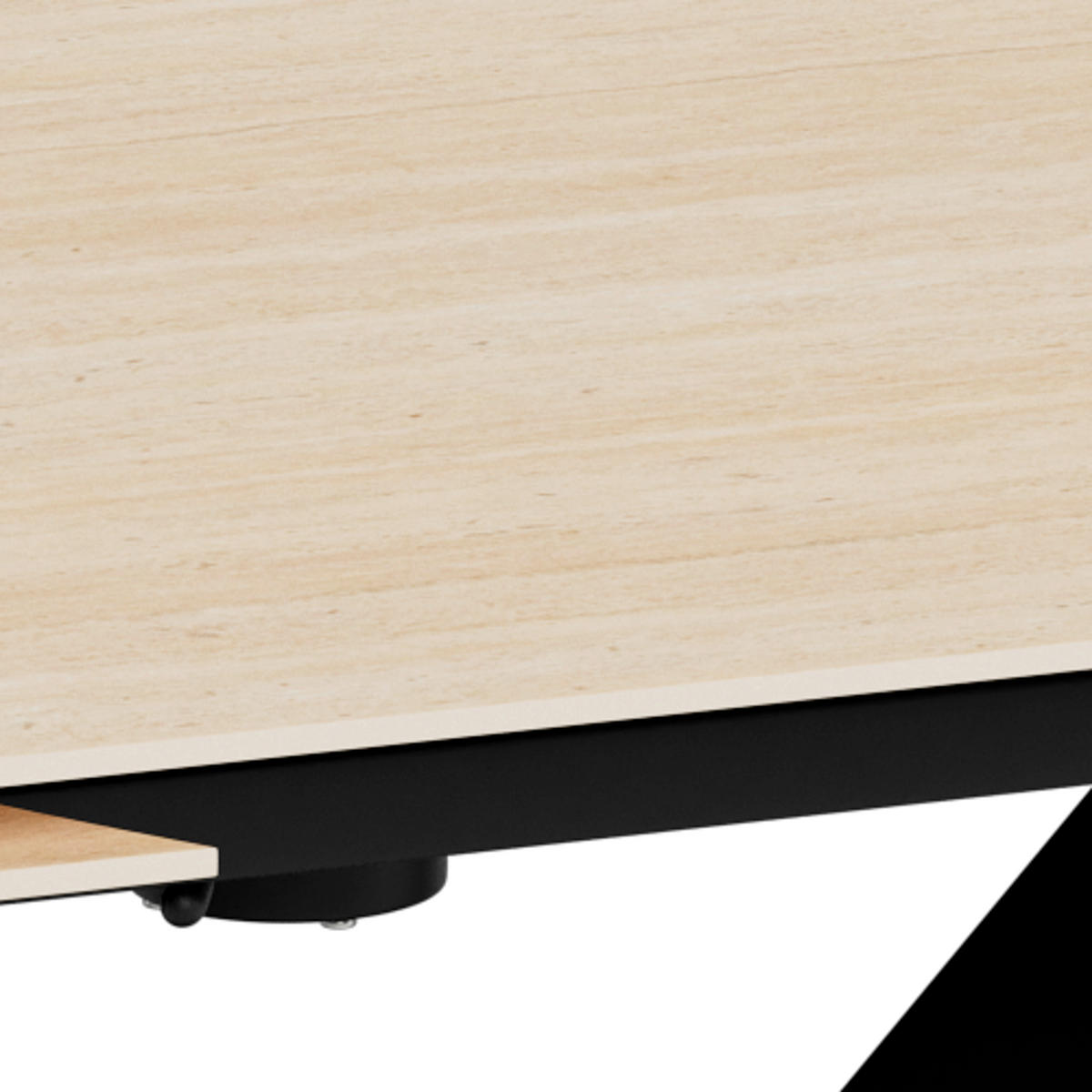 MATBORD svart, sandfärgad rektangulär  utdragbar  - sandfärgad/svart, Klassisk, metall/keramik (160-240/90/77cm) - Best Price