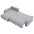 ECKSOFA in Cord Grau  - Schwarz/Grau, MODERN, Kunststoff/Textil (150/245cm) - Carryhome