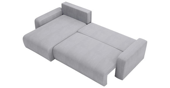 ECKSOFA in Cord Grau - Schwarz/Grau, MODERN, Kunststoff/Textil (150/245cm) - Carryhome
