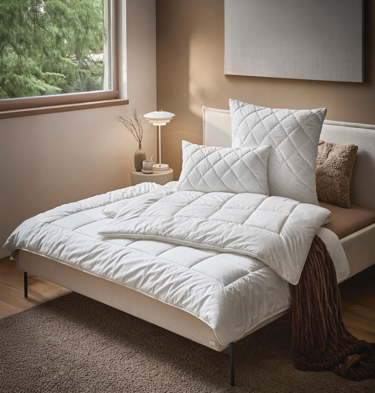 CELOROČNÁ PRIKRÝVKA, 135/200 cm, polyester - šampanská, Basics, textil (135/200cm) - Billerbeck