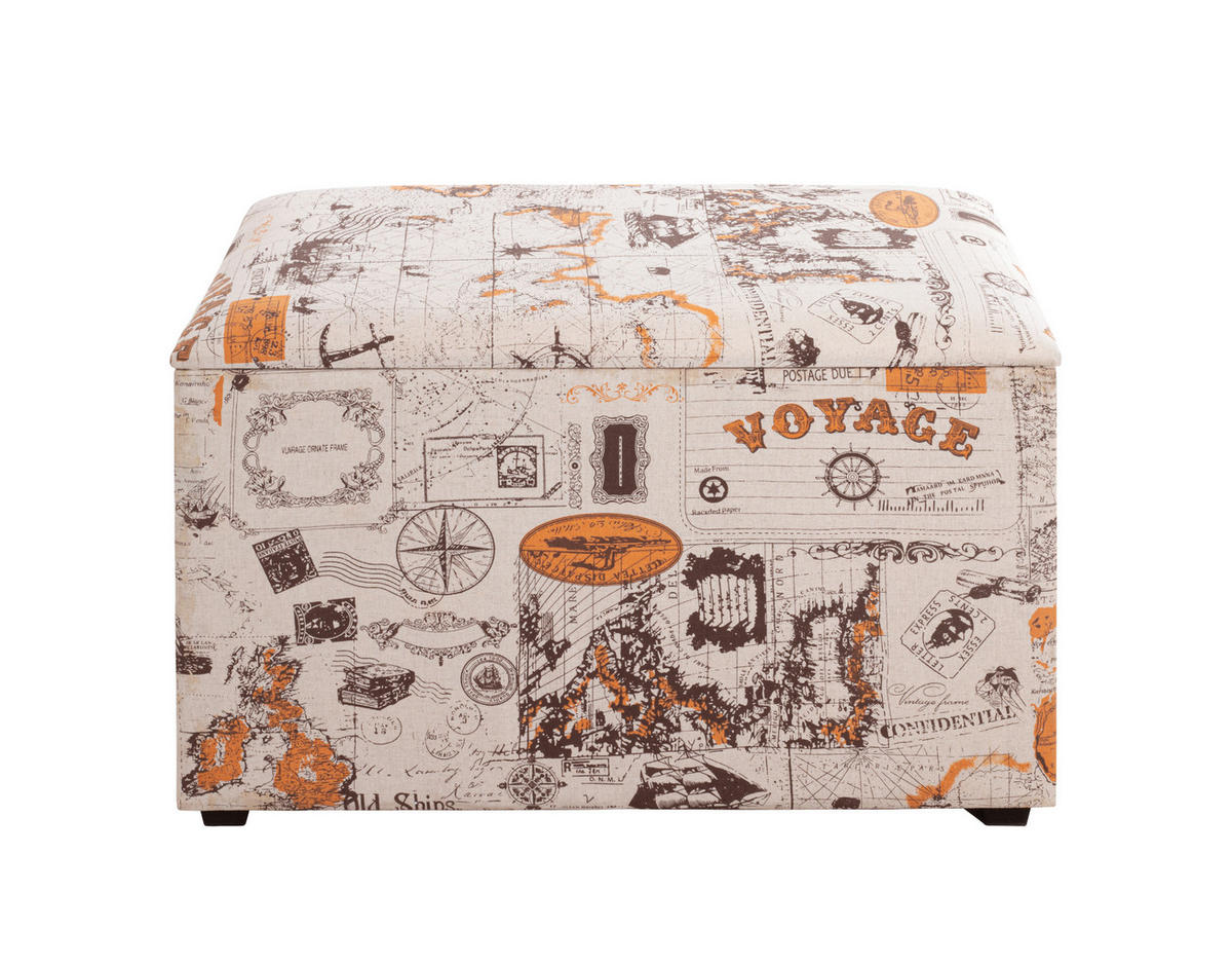 TRUHLOVÁ LAVICE, textil, kompozitní dřevo, 65/42/40 cm - vícebarevná, Basics, kompozitní dřevo/textil (65/42/40cm) - Carryhome