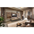 WOHNWAND  in Grau, Eiche dunkel  349,2/182/46 cm  - Eiche dunkel/Grau, Design, Glas/Holz (349,2/182/46cm) - Belluti