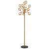 LED-STEHLEUCHTE - Messingfarben/Goldfarben, Design, Glas/Kunststoff (62/200cm) - Globo