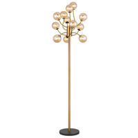 LED-STEHLEUCHTE - Messingfarben/Goldfarben, Design, Glas/Kunststoff (62/200cm) - Globo