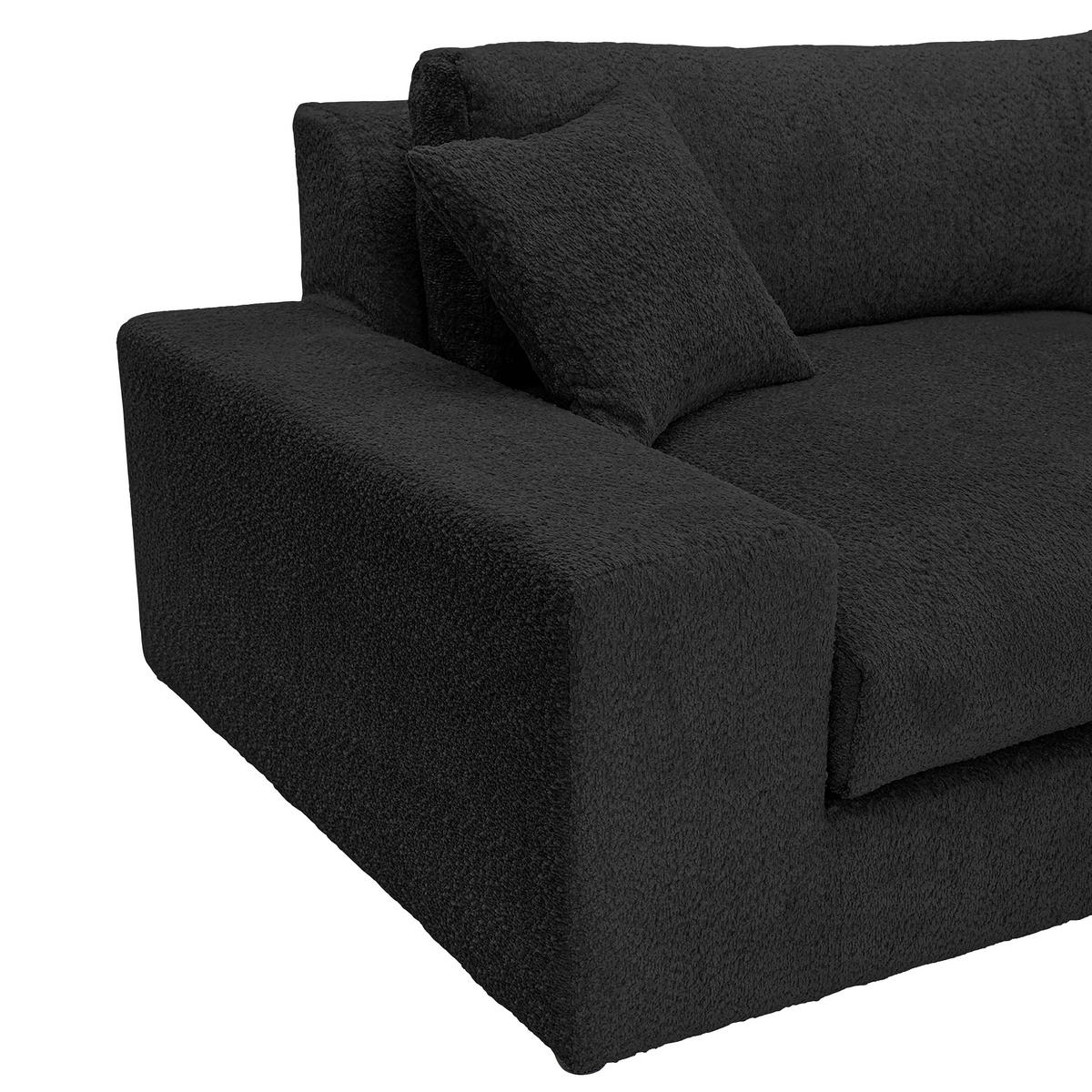 BIGSOFA Struktur, Bouclé Anthrazit  - Greige/Anthrazit, MODERN, Kunststoff/Textil (240/76/125cm) - Landscape